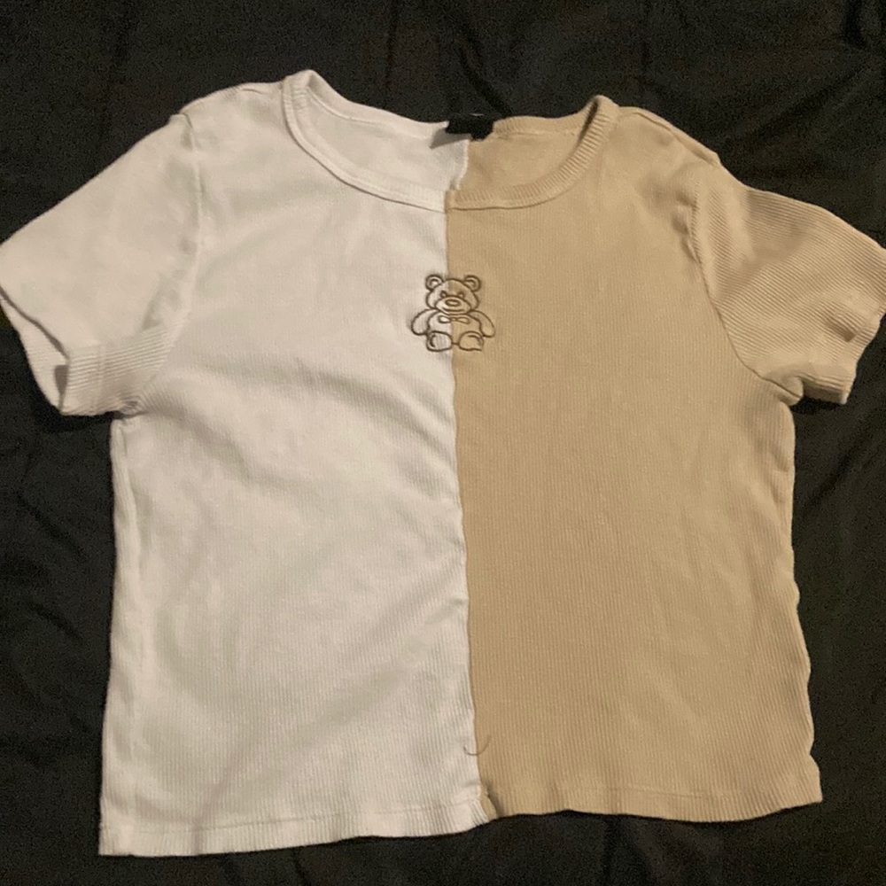 Half color baby tee